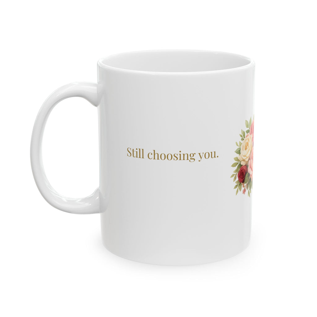 Back view of the 25th anniversary mug