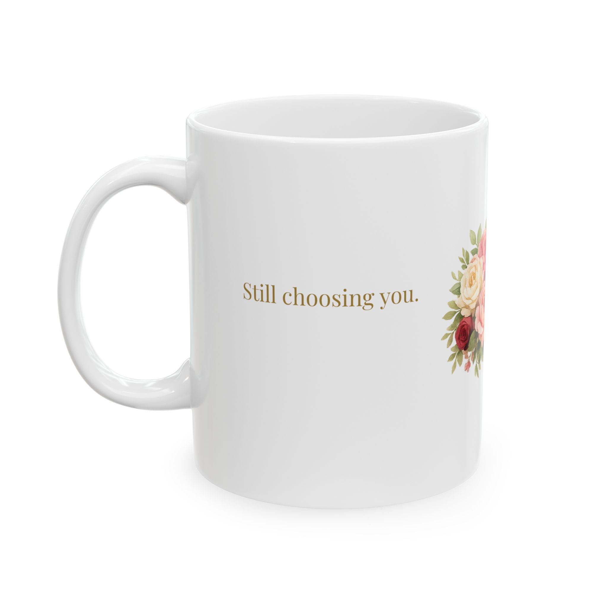 Back view of the 25th anniversary mug