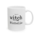 Basic Witch personalized Halloween pun mug with custom name