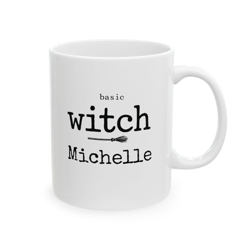Basic Witch personalized Halloween pun mug with custom name