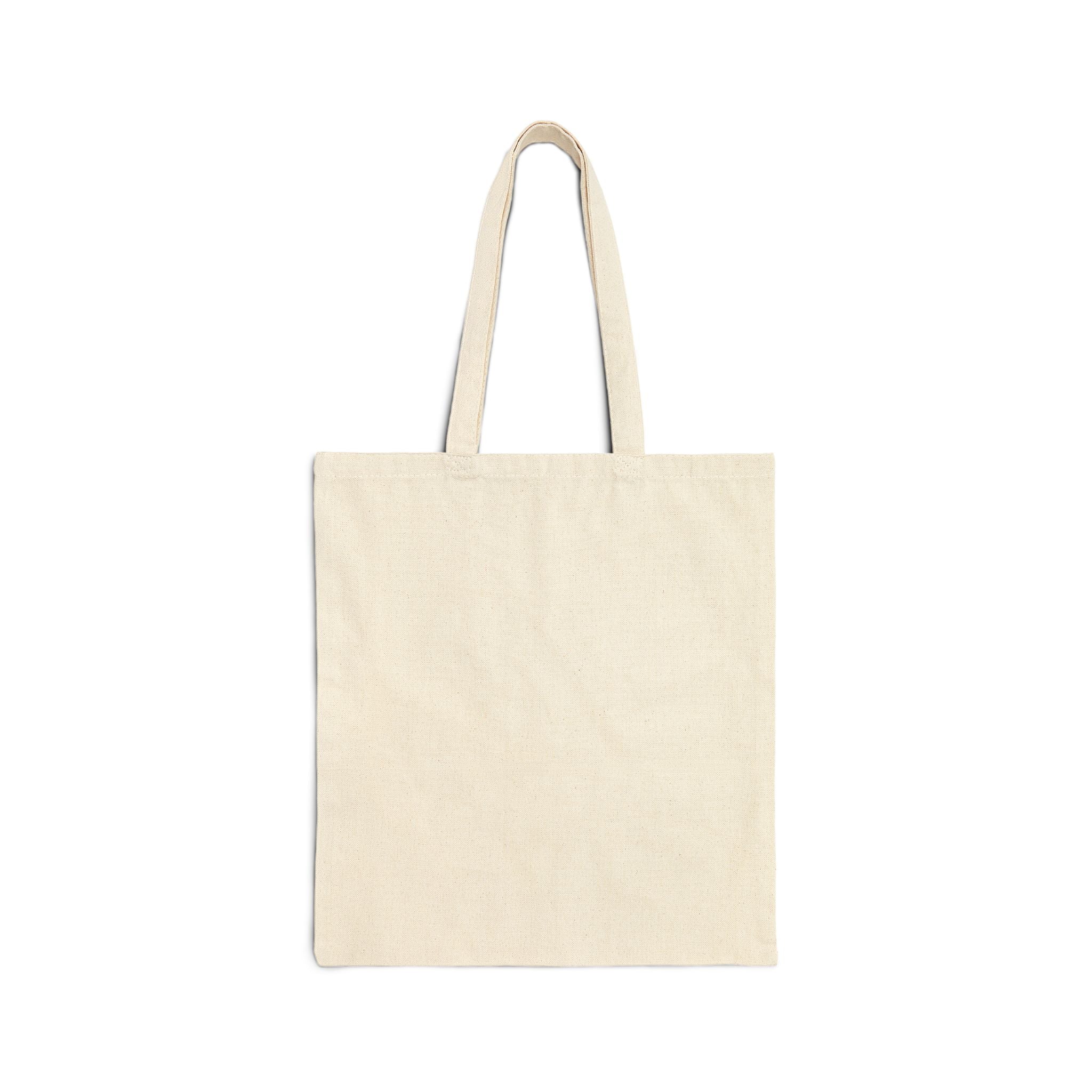 Back view of Basic Witch personalized Halloween canvas tote bag