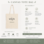 Basic Witch personalized Halloween tote bag folded flat lay