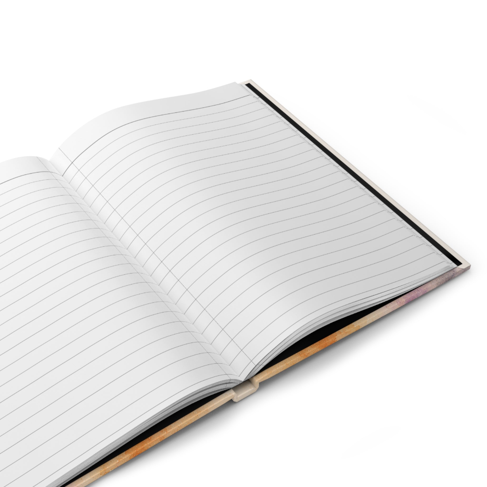 Open Basic Witch journal showing blank lined pages inside