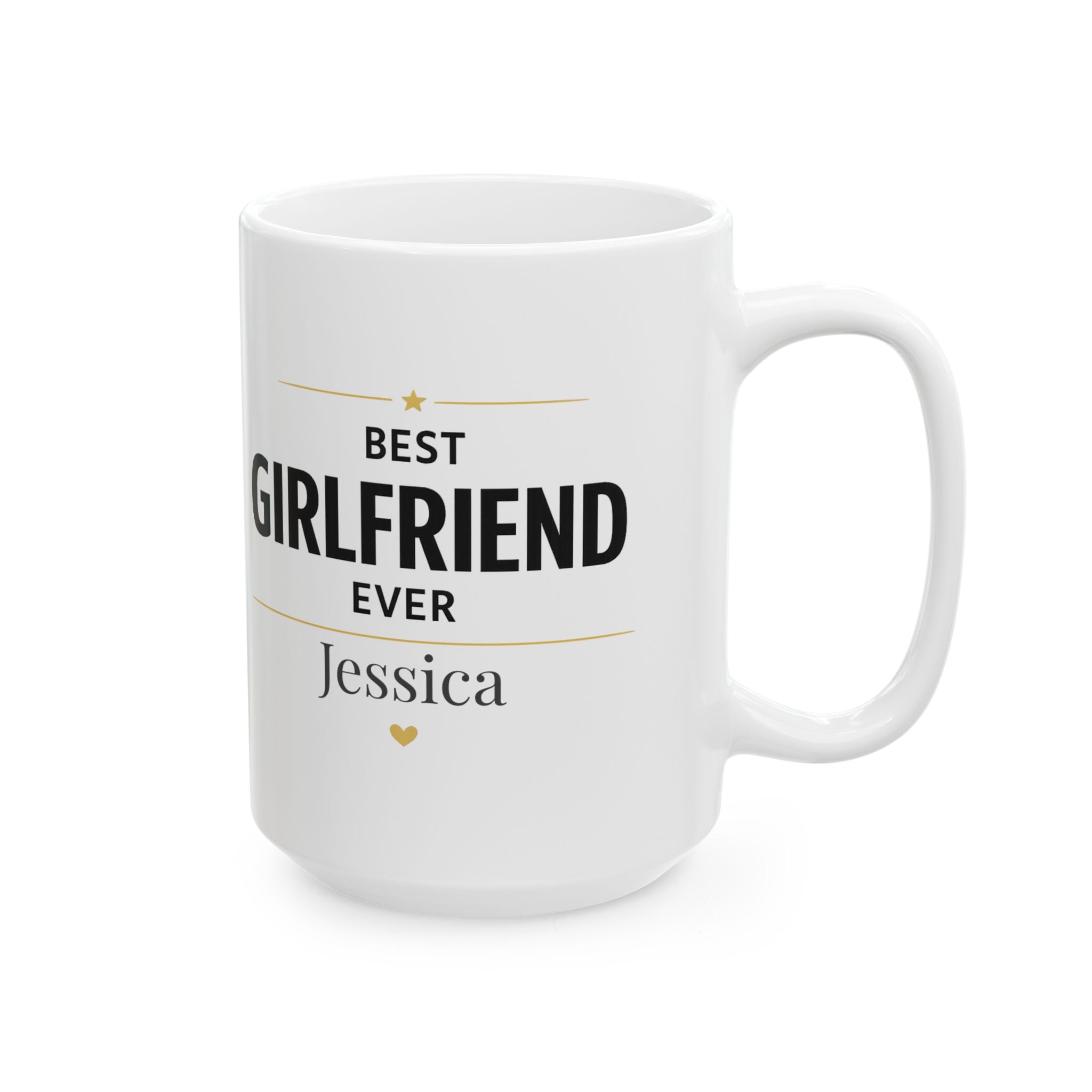 Close-up of the Best Girlfriend Ever mug typography