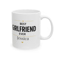 Best Girlfriend Ever personalized mug with custom name and gold star