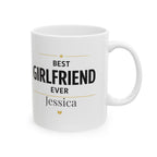 Best Girlfriend Ever personalized mug with custom name and gold star