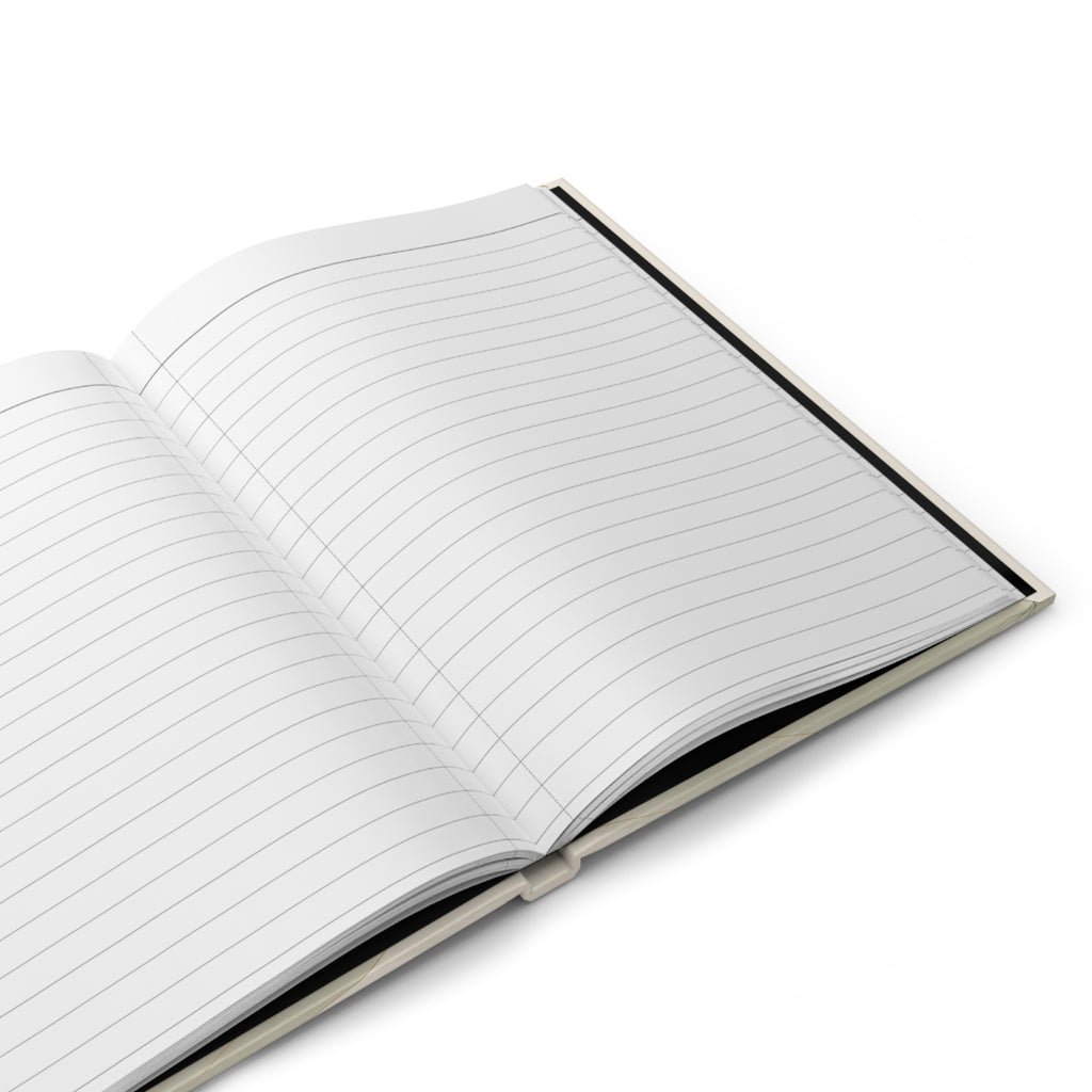 Open Celestial Moon journal showing blank lined pages inside