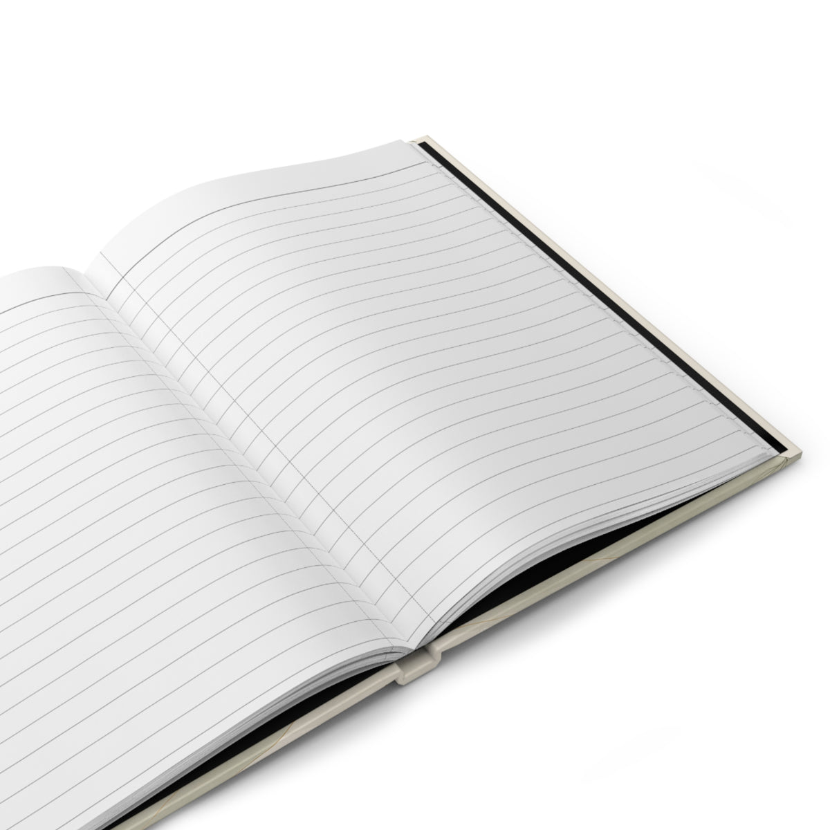 Open Celestial Moon journal showing blank lined pages inside