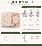 Cherry Blossom personalized journal on a bedside table as part of an evening routine