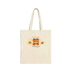 Personalized Ho Ho Ho reindeer canvas tote bag with custom name