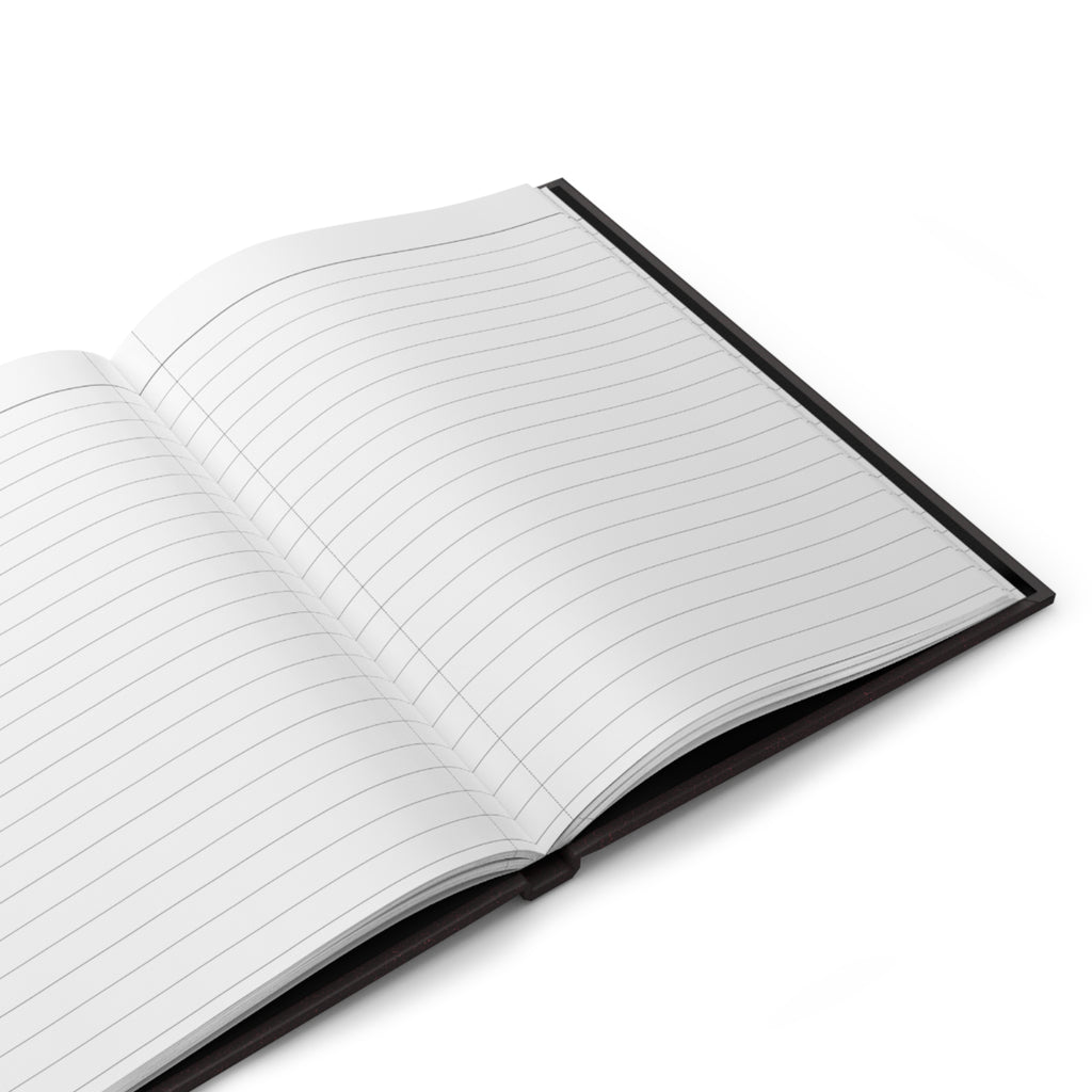 Open Dark Academia journal showing blank lined pages inside