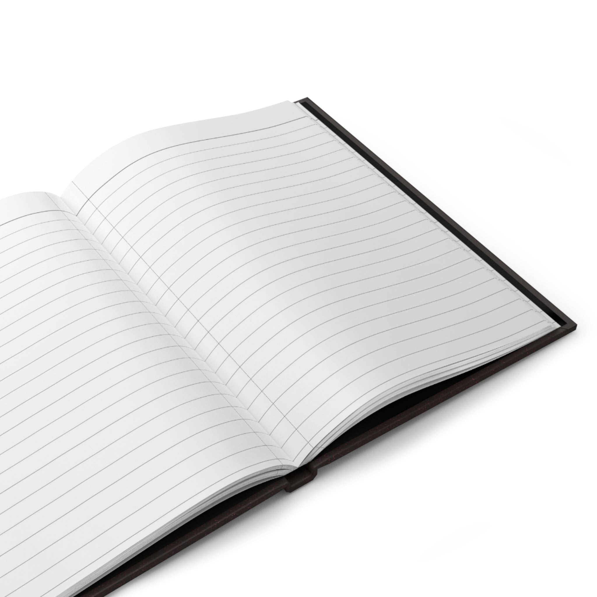 Open Dark Academia journal showing blank lined pages inside