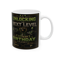 Personalized Gamer Birthday Mug — Level Up