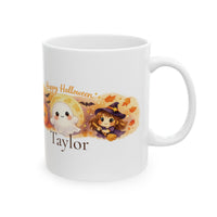 Personalized Happy Halloween Ghost & Witch Mug