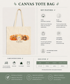 Happy Halloween personalized tote bag folded flat lay
