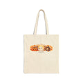 Personalized Happy Halloween canvas tote bag with pumpkin and ghost design and custom name