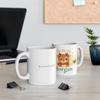 11oz and 15oz size comparison of the reindeer Christmas mug