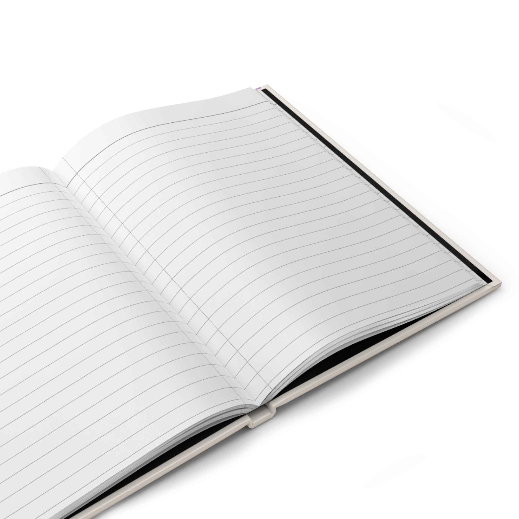 Open Hocus Pocus I Need Coffee to Focus journal showing blank lined pages inside