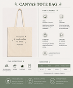 Hocus Pocus Coffee to Focus personalized tote bag folded flat lay