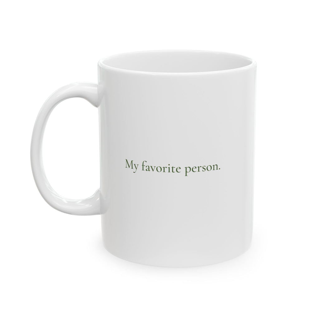 Back view of the Joy to the World Christmas mug