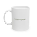 Back view of the Joy to the World Christmas mug