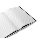 Open Lavender Fields journal showing blank lined pages inside