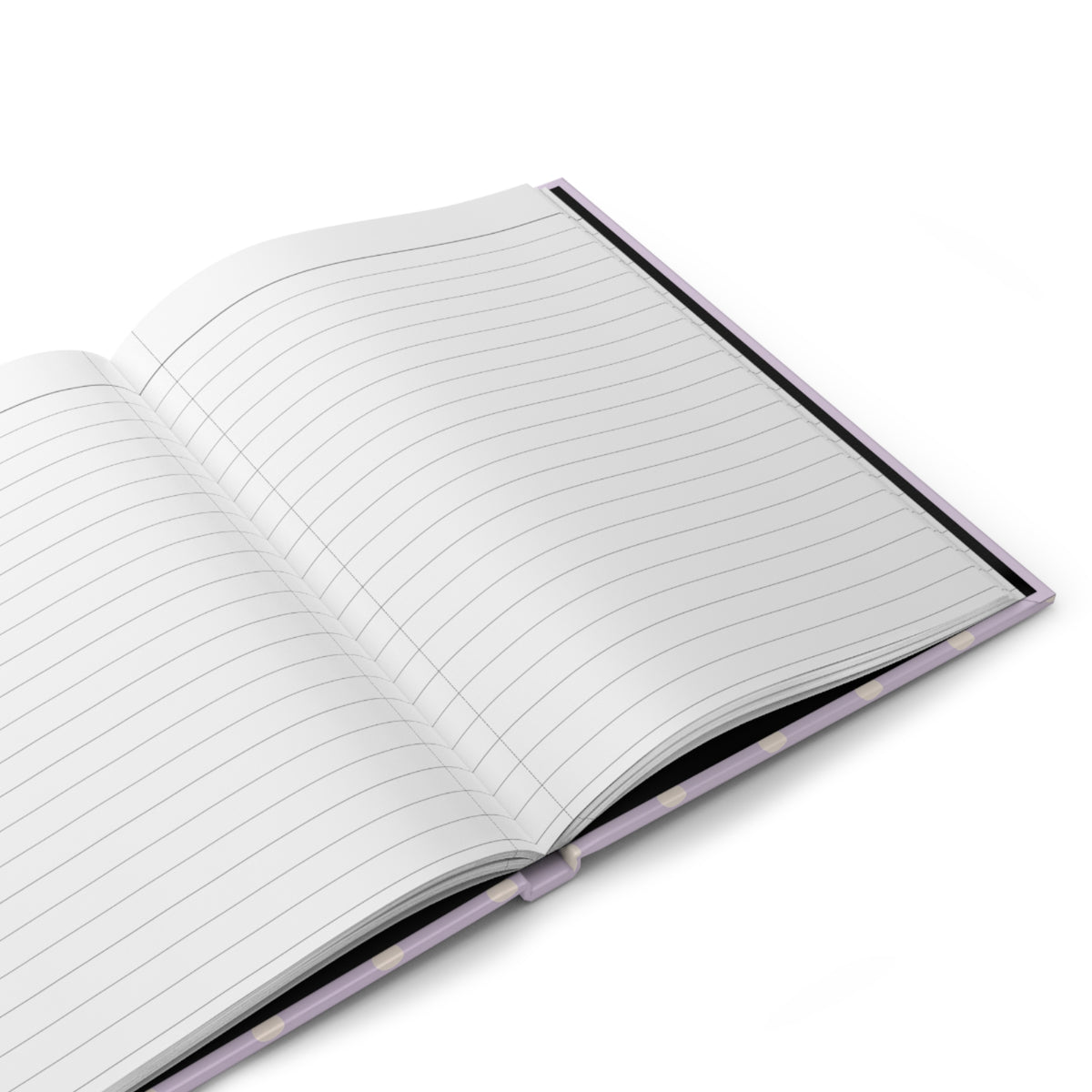 Open Lavender Fields journal showing blank lined pages inside