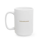 Detail shot of the glossy ceramic finish on the legend mug