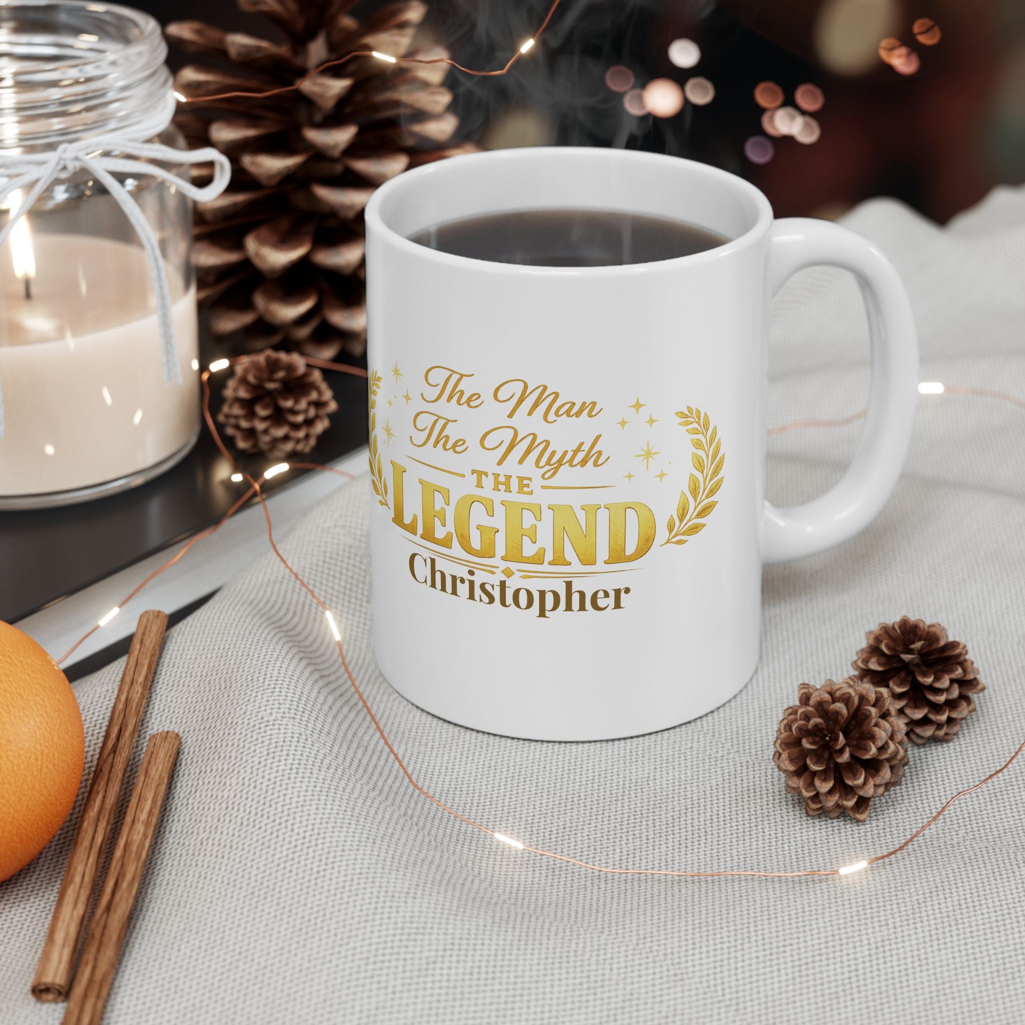 Man myth legend mug shown in gift packaging