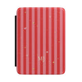 Candy stripe personalized Kindle case with monogram initials, hearts and stars