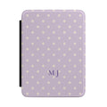 Lavender polka dot Kindle case with monogram initials