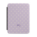 Lavender polka dot Kindle case with monogram initials