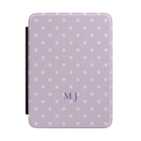 Lavender Polka Dot Monogram Kindle Case