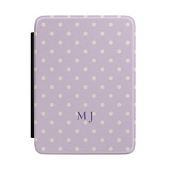 Lavender Polka Dot Monogram Kindle Case