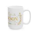 Detail shot of the glossy ceramic finish on the My Person mug