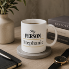 My Person mug displayed on a kitchen counter