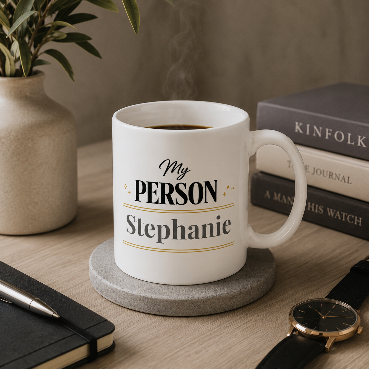 My Person mug displayed on a kitchen counter
