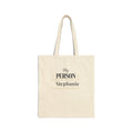 Personalized My Person sparkle canvas tote bag with custom name