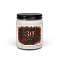 Personalized Dirty Thirty 30th birthday soy candle with leopard print and the name Jessica