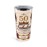 50 & Fabulous Personalized Birthday Tumbler