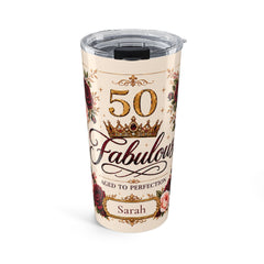50 & Fabulous Personalized Birthday Tumbler