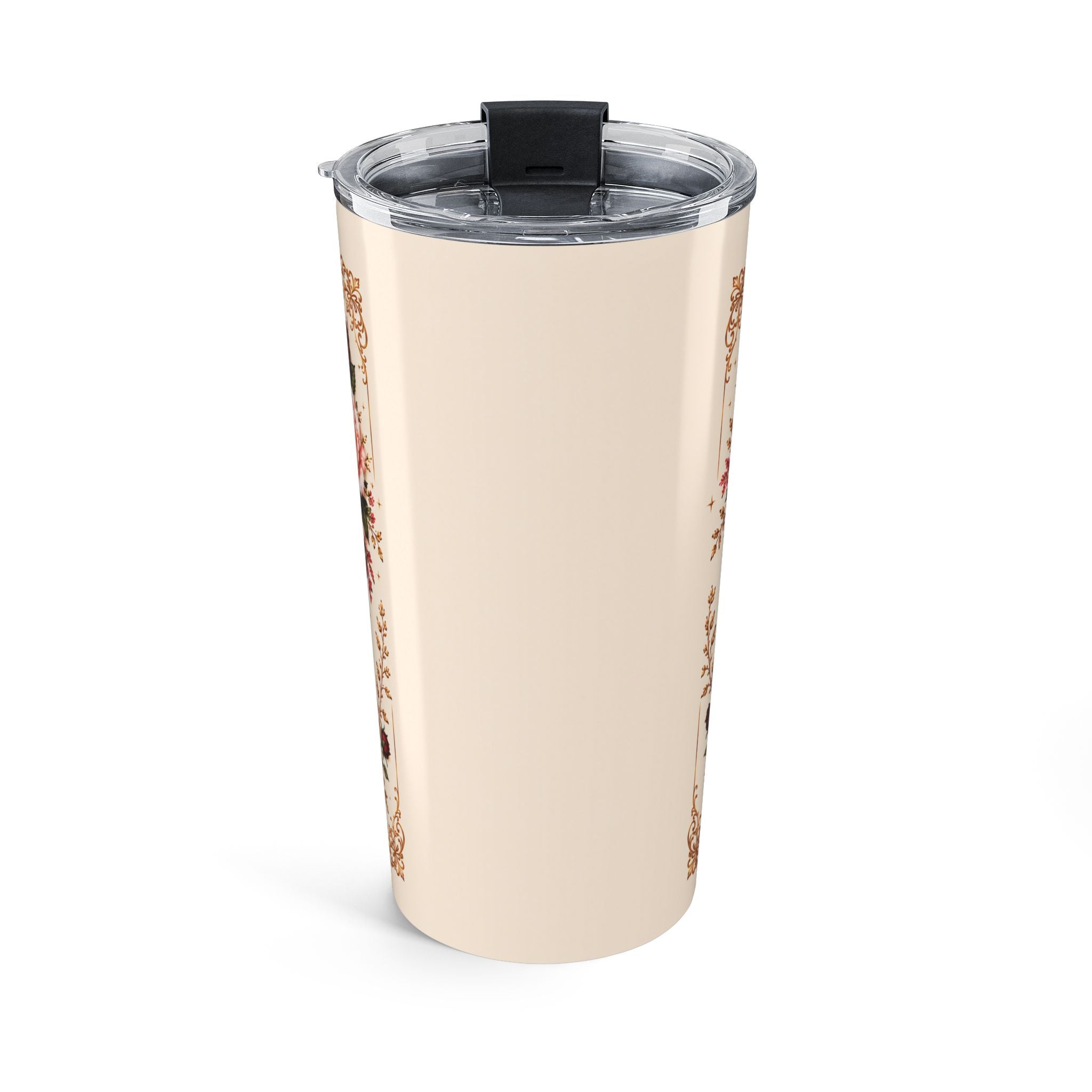 20oz 50 & Fabulous tumbler shown with clear push-on lid