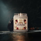 Size reference of the 9 oz 50th birthday candle jar