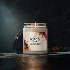 Size reference of the 9 oz Halloween witch candle jar
