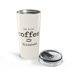 But First, Coffee tumbler styled on a table