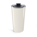 20oz But First, Coffee tumbler shown with clear push-on lid