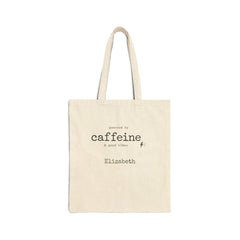 Caffeine & Good Vibes Personalized Tote Bag