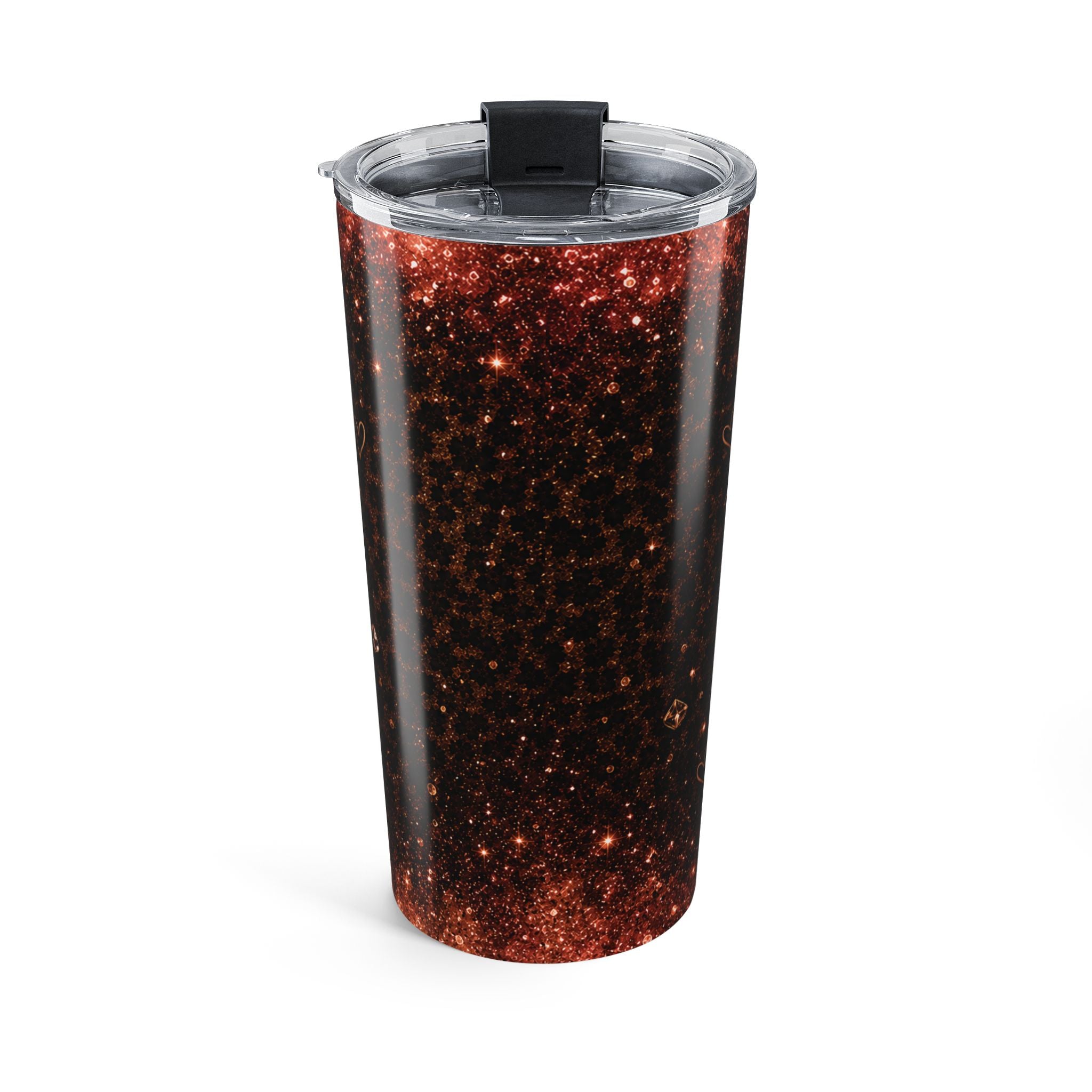 20oz Dirty Thirty tumbler shown with clear push-on lid