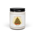 Personalized Joy to the World Christmas tree soy candle with the name Jordan