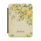 Lemon botanical personalized Kindle case with custom name